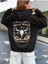 Wıld West Rodeo Baskılı Ünisex Siyah Kapüşonlu Oversize Sweatshirt 3