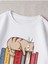 Kitaplar Üstünde Yatan Kedi Baskılı Bisiklet Yaka Ünisex Beyaz Oversize Sweatshirt 2