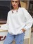 Fight Trust Hard Baskılı Bisiklet Yaka Ünisex Beyaz Oversize Sweatshirt 3