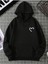 Minimal Yarım Kalp Baskılı Ünisex Kapüşonlu Oversize Sweatshirt 1
