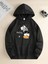 Unisex Anime Kediler Kapşonlu Baskılı Oversize Sweatshirt 1