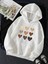 Unisex Kalp Baskılı Kapüşonlu Sweatshirt Oversize Kesim 1