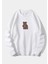 Beyaz Ayıcık Baskılı 3 Iplik Sweatshirt 1