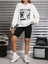 Pretty Girl Afiş Baskılı Bisiklet Yaka Ünisex Siyah Oversize Sweatshirt 2