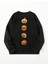 Korkunç Balkabak Sırt Baskılı Bisiklet Yaka Ünisex Siyah Oversize Sweatshirt 2