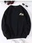 Çiçek Cep Baskılı Bisiklet Yaka Salaş Eşofman Üstü Oversize Sweatshirt 1