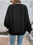 Renkli Yüz Baskılı Bisiklet Yaka Ünisex Siyah Oversize Sweatshirt 2