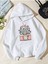 Fotoğraf Makinası Baskılı Ünisex Beyaz Kapüşonlu Oversize Sweatshirt 1