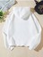 Fotoğraf Makinası Baskılı Ünisex Beyaz Kapüşonlu Oversize Sweatshirt 2