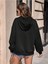 Love Yourself Baskılı Ünisex Siyah Kapüşonlu Oversize Sweatshirt 3