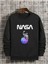 Nasa Baskılı Bisiklet Yaka Ünisex Oversize Sweatshirt 1