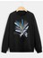 Tüy Baskılı Oversize Sweatshirt 1
