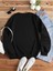 Gözlüklü Köpek Baskılı Bisiklet Yaka Ünisex Siyah Oversize Sweatshirt 2