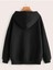 Los Angeles California Baskılı Ünisex Siyah Kapüşonlu Oversize Sweatshirt 3