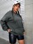 Unisex Change Your Thoughts Baskılı Kapüşonlu Oversize Füme Sweatshirt 4