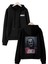 Unisex Siyah Joker Çift Taraf Baskılı Kapüşonlu Tasarım Hoodie 1