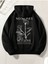 No Money Baskılı Ünisex Siyah Kapüşonlu Oversize Sweatshirt 2