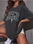 Miami Baskılı Oversize Salas Boyfriend Kadın T-Shirt Top Bluz 3