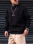 Music Baskılı Siyah Bisiklet Yaka Ünisex Oversize Sweatshirt 3