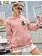 Oversize Pembe No Fears Baskılı Kapüşonlu 3 Iplik Sweatshirt 2