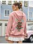 Oversize Pembe No Fears Baskılı Kapüşonlu 3 Iplik Sweatshirt 3