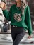 Kalp Baskılı Oversize Sıfır Yaka Sweatshirt 4