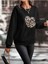 Kalp Baskılı Oversize Sıfır Yaka Sweatshirt 4