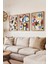 Renkli Modern Tarz 3'lü Ahşap Tablo Seti 21 x 30 1