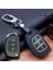 C-Kırmızı Hyundai Creta I10 I20 Tucson Elantra Santa Fe Için Parlak Deri Araba Uzaktan Kumanda Flip Anahtar Kabuk Kılıfı Oto Anahtarlık Kapak Case - El Dikişi (Yurt Dışından) 2