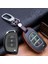 C-Kırmızı Hyundai Creta I10 I20 Tucson Elantra Santa Fe Için Parlak Deri Araba Uzaktan Kumanda Flip Anahtar Kabuk Kılıfı Oto Anahtarlık Kapak Case - El Dikişi (Yurt Dışından) 5