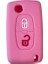 Pembe Citroeeugeot Için 2 Butonlu Silikon Araba Anahtarlık Kılıfı Flip Uzaktan Araba Anahtarı Kabı Shell Fob (Yurt Dışından) 1