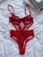 Yeni Yıla Özel Kırmızı Brode Balenli Kapsız Bodysuit 1