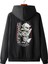 Siyah Osaka Basklı Kapüşonlu Oversize Sweatshirt 1