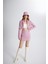 Tüvit Kumaş Mini Tweed Etek Pembe 2