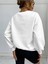 Kadın Oversize Kaktüs Baskılı Beyaz 3 Iplik Sweatshirt 2