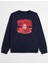 Oversize Lacivert Virginia Baskılı Sweatshirt 1