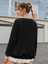 Kadın Oversize Siyah Virginia Baskılı Sweatshirt 3