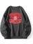 Oversize Antrasit Virginia Baskılı 3 Iplik Sweatshirt 4