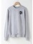 Oversize Gri Boston Baskılı Sweatshirt 2