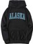 Siyah Kapşonlu Oversize Alaska Baskılı Sweatshirt 1