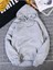 Oversize Gri Kapşonlu Peace Baskılı Sweatshirt 2