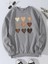 Gri Kalp Baskılı Sweatshirt Oversize 1