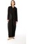 Örme Baharlık Tafta ve Triko Garnili Uzun Kap Ferace-Siyah 2