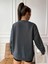 Unsiex 3iplik Oversize Antrasit California Baskılı Sweatshirt 2