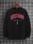 Siyah Chicago Baskılı Oversize Sweatshirt 1