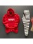 Kombin Kırmızı Nasa Baskılı Sweatshirt ve Gri Eşofman Altı Takım 1