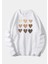 Kadın Oversize Beyaz Kalp Baskılı 3iplik Sweatshirt 1