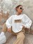 Nasa Baskılı Beyaz Sweatshirt Alt Üst Eşofman Takımı Oversize Bisiklet Yaka 3
