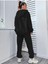Happiness Jogger Gri Sweatshirt Alt Üst Eşofman Takımı Oversize Bisiklet Yaka 1