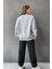 Brooklyn Gri Jogger Siyah Sweatshirt Alt Üst Eşofman Takımı Oversize Bisiklet Yaka 2
